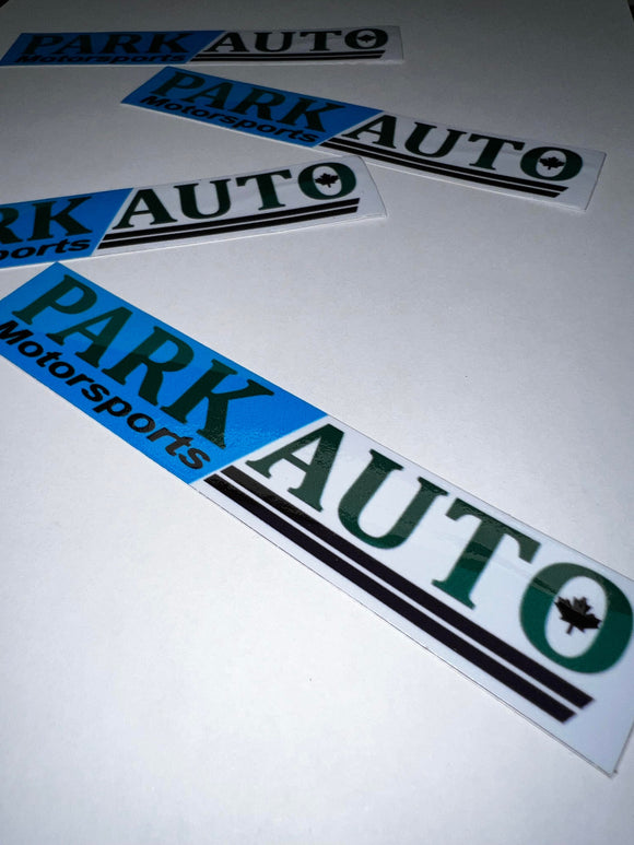 PARK AUTO MOTORSPORTS STICKER  PAIR SMALL COLOR LOGO
