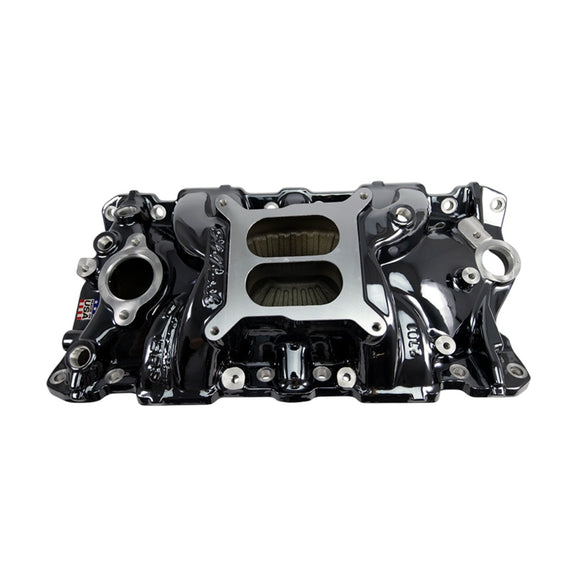 EDELBROCK Performer EPS Intake Manifold for 1955-86 Small-Block Chevy, Black Plasma Finish