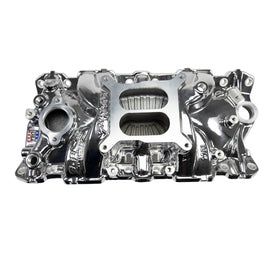 Edelbrock EPS Intake Manifold for 1955-86 Small-Block Chevy, Chrome Plasma Finish