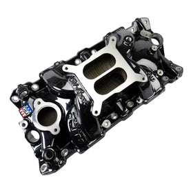 EDELBROCK Performer EPS Intake Manifold w/Oil Fill Tube; Small-Block Chevy, Black Plasma - 0
