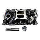 EDELBROCK Performer EPS Intake Manifold w/Oil Fill Tube; Small-Block Chevy, Black Plasma-1