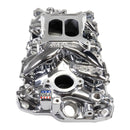 EDELBROCK Performer EPS Intake Manifold w/Oil Fill Tube; Small-Block Chevy, Chrome Plasma-3