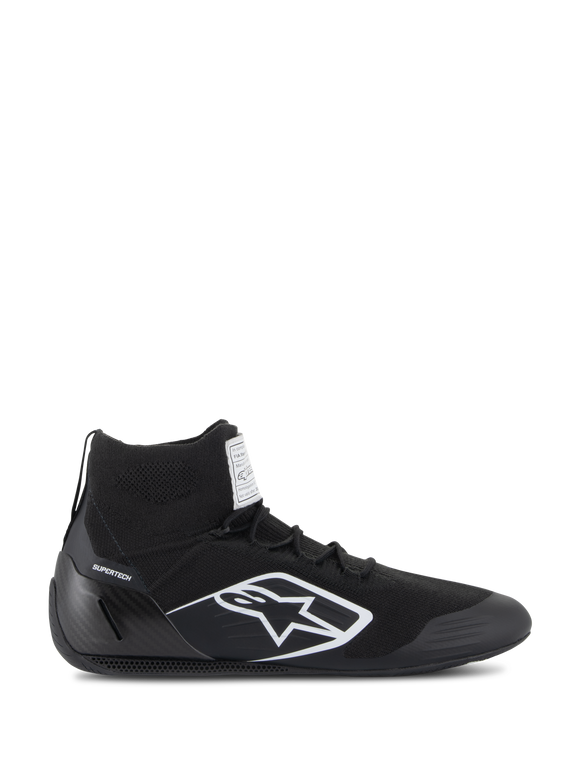 ALPINESTARS SUPETECH SHOES FIA/SFI - BLACK WHITE - 10.5 (2710125-10-10.5)