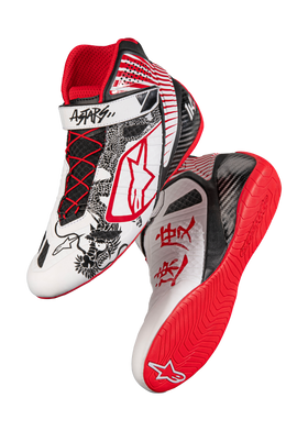 ALPINESTARS TECH-1 KZ SHOES KAZE - BLACK/WHITE/RED - 2.5 (2713122-123-2.5)
