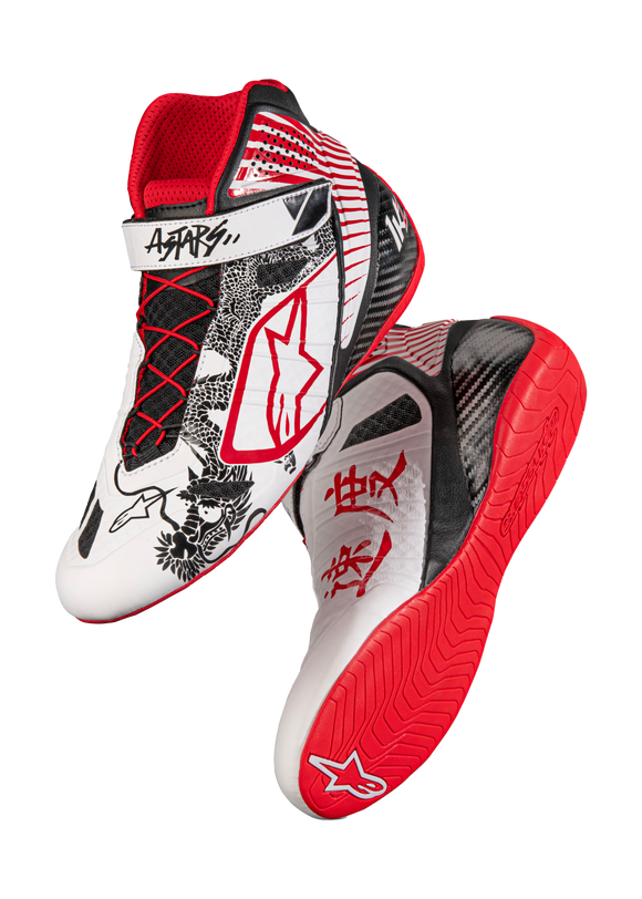 ALPINESTARS TECH-1 KZ SHOES KAZE - BLACK/WHITE/RED - 2.5 (2713122-123-2.5)