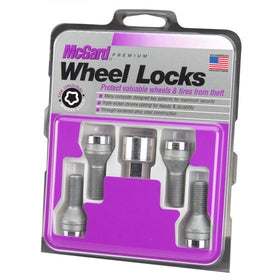 McGard Wheel Lock Bolt Set - 4pk. (Cone Seat) M12X1.5 / 17mm Hex / 22.2mm Shank Length - Chrome