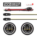 XK Glow 4.5In Black RGB LED Harley Running Light XKchrome Bluetooth App Controlled Kit-1
