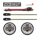XK Glow 4.5In Chrome RGB LED Harley Running Light XKchrome Bluetooth App Controlled Kit-1