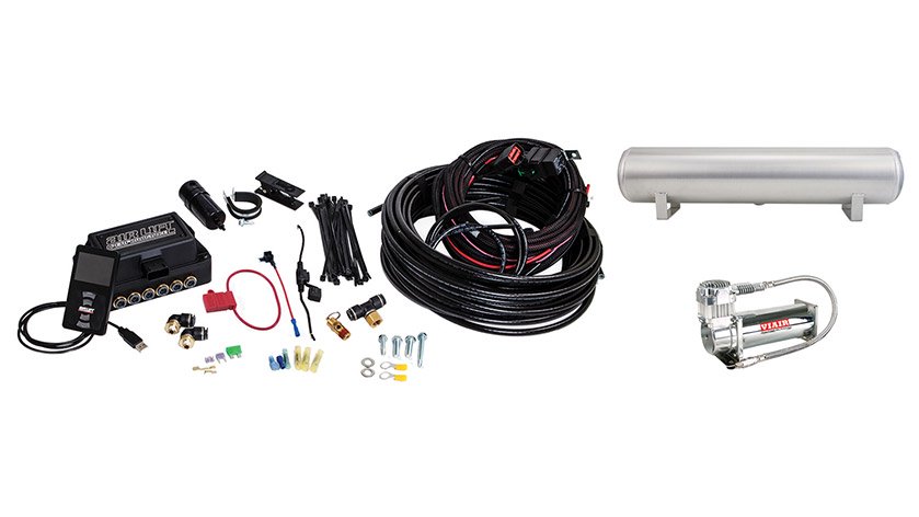 Air Lift Performance 3P (1/4" Air Line, 4 Gallon 5-Port Lightweight Raw Aluminum Tank, VIAIR 444C Compressor)