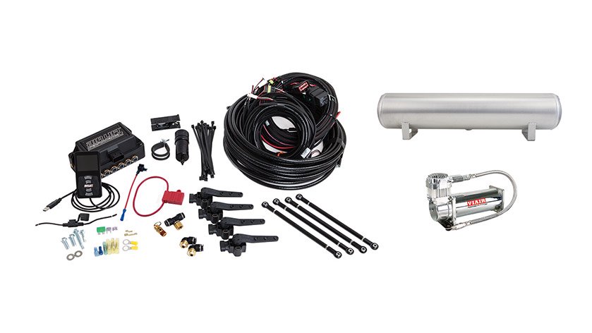 Air Lift Performance 3H (1/4" Air Line, 4 Gallon 5-Port Lightweight Raw Aluminum Tank, VIAIR 444C Compressor)