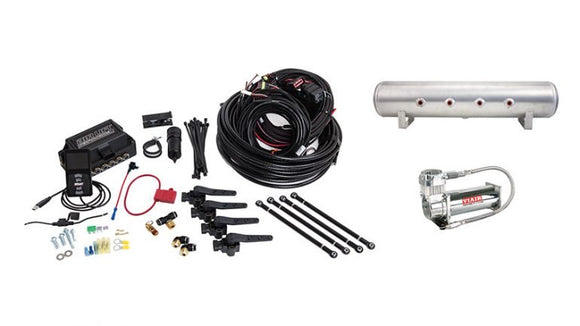 Air Lift Performance 3H (1/4" Air Line, 4 Gallon 7-Port Lightweight Raw Aluminum Tank, VIAIR 444C Compressor)