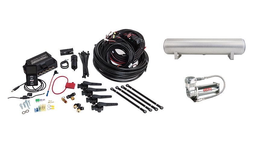 Air Lift Performance 3H (3/8" Air Line, 4 Gallon 5-Port Lightweight Raw Aluminum Tank, VIAIR 444C Compressor)