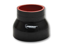 Vibrant 4 Ply Reinforced Silicone Transition Connector - 3.5in I.D. x 4in I.D. x 3in long (BLACK)