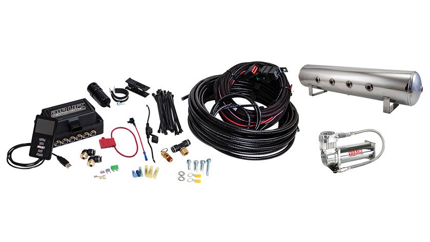 Air Lift Performance 3P (1/4" Air Line, 4 Gallon 7-Port Lightweight Polished Aluminum Tank, VIAIR 444C Compressor)