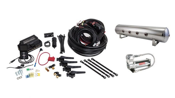 Air Lift Performance 3H (1/4" Air Line, 4 Gallon 7-Port Lightweight Polished Aluminum Tank, VIAIR 444C Compressor)