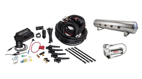 Air Lift Performance 3H (3/8" Air Line, 4 Gallon 7-Port Lightweight Polished Aluminum Tank, VIAIR 444C Compressor)