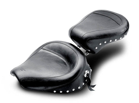 Mustang 58-84 Harley FX/FL Wide Touring Solo Seat w/Studs- Black