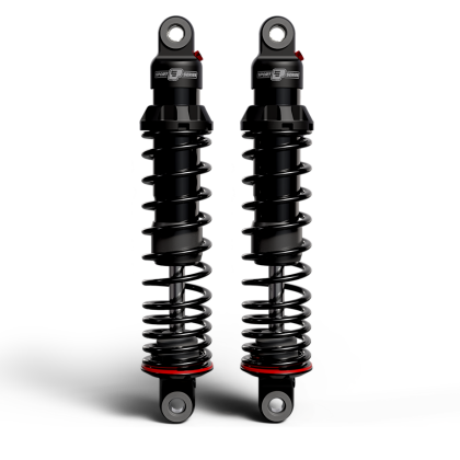Progressive 06-09 Harley-Davidson Dyna 494 Series Heavy Duty Shocks 14.0in Bushing - Black
