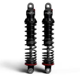 Progressive 06-09 Harley-Davidson Dyna 494 Series Heavy Duty Shocks 14.0in Bushing - Black