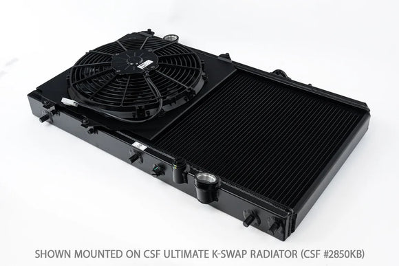 92-00 Civic All-Aluminum Fan Shroud w/ 12-inch SPAL Fan - Black