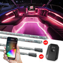 XK Glow Strips + 8x10In Flex Strips Million Color XKCHROME App Controlled Boat Marine Kit 8x36In-1