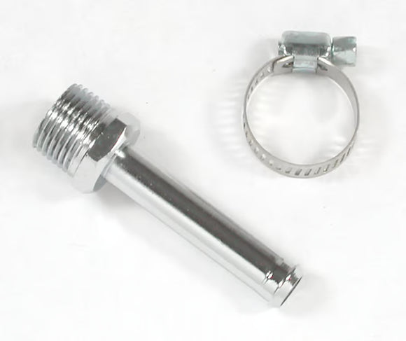 Mr. Gasket Fuel Line Fitting - 3/8 Inch NPT to 3/8 Inch Hose Barb - Straight - Chrome
