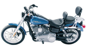 Mustang 06-17 Harley Dyna Wide Touring Solo Seat w/Driver Backrest w/Studs - Black