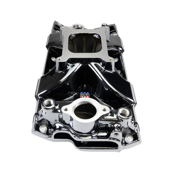 EDELBROCK Victor Jr. 23 Degree Black Plasma Intake Manifold Small-Block Chevy