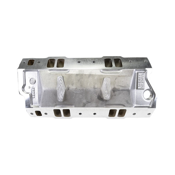 EDELBROCK Victor Jr. 23 Degree Intake Manifold For Small-Block Chevy, Chrome Plasma Finish