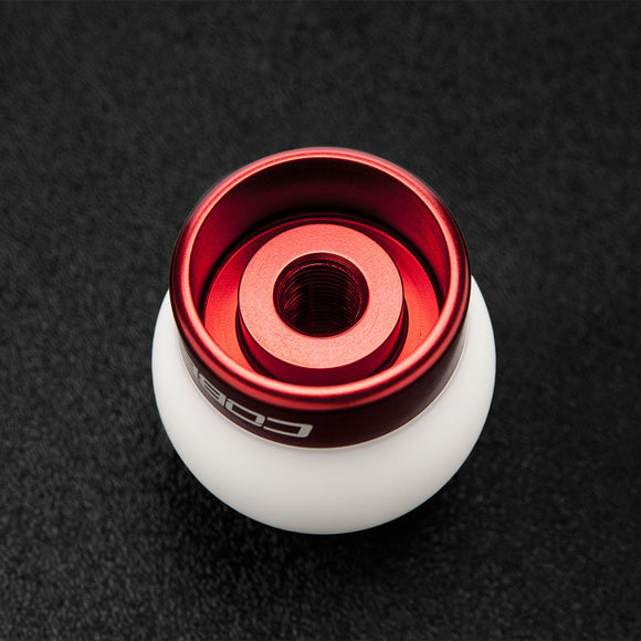 Ford Mustang Shift Knob - White Knob w/ Race Red