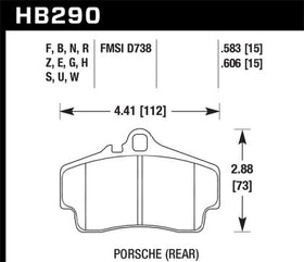 Hawk 99-08 Porsche 911 (996) Carrera 4 / 97-04 Porsche Boxster DTC-30 Race Rear Brake Pads - 0