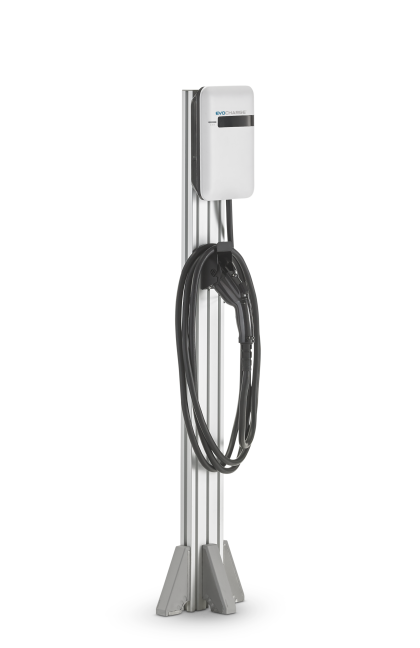 EvoCharge EVSE + No Cable Mgmt - Single Port Pedestal w/18ft Cable