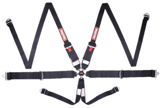 RACEQUIP SFI CAMLOCK 6PT PU LAP HNR BELTS BLK
