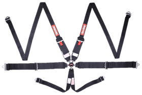 RACEQUIP SFI CAMLOCK 6PT PU LAP HNR BELTS BLK