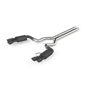 MBRP 18-19 Ford Mustang GT 5.0 3in Dual Split Rear Cat Back w/ Quad 4in Dual Wall Tips- Black Coated