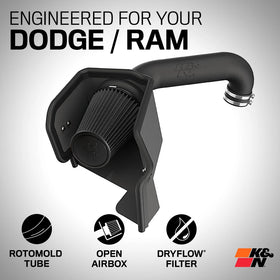 Cold Air Intake - Dryflow, Roto-mold Tube - DODGE/RAM 1500 V8-5.7L - 0