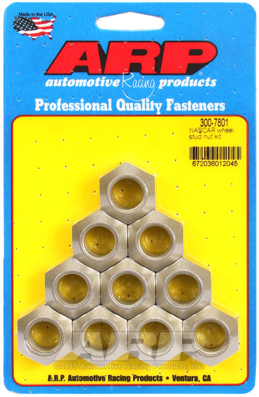 ARP 5/8in -18in NASCAR Wheel Stud Nut Kit (Pack of 10)