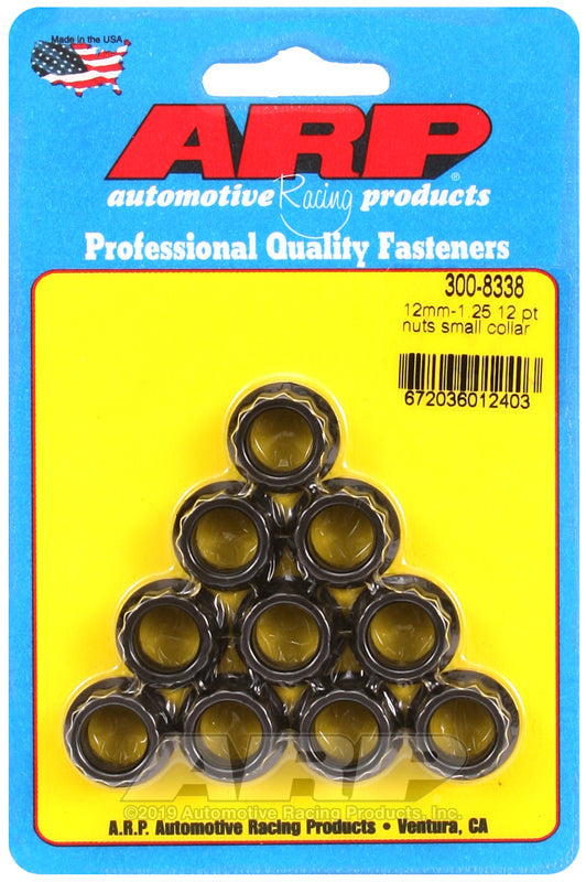ARP M12 X 1.25 12pt Nut Kit Small Collar (Pack of 10)