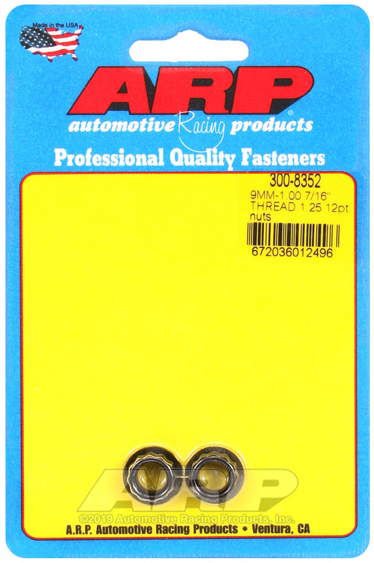 ARP M9 x 1.25 12pt Black Nut Kit (Set of 2)