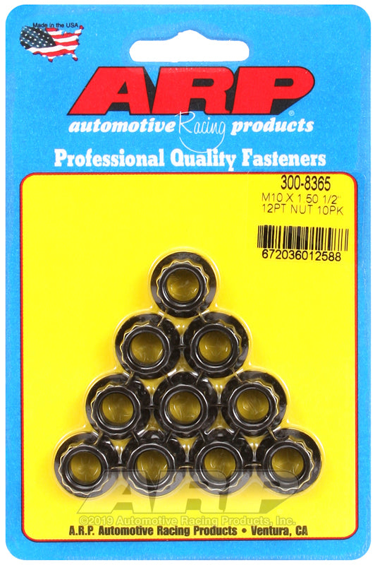 ARP M10 x 1.50 12pt Nut Kit (10/pkg)