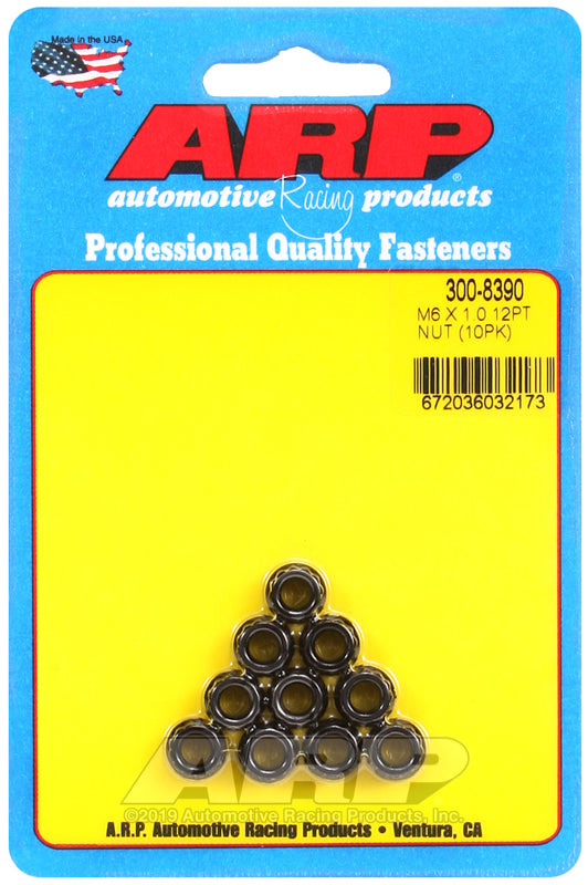 ARP M6 x 1.00 12pt Nut Kit (10 pack)