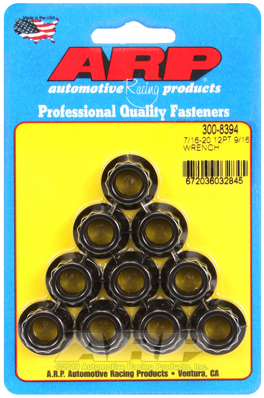 ARP 7/16inch-20 9/16inch Socket 12pt Nut Kit 10/Kits