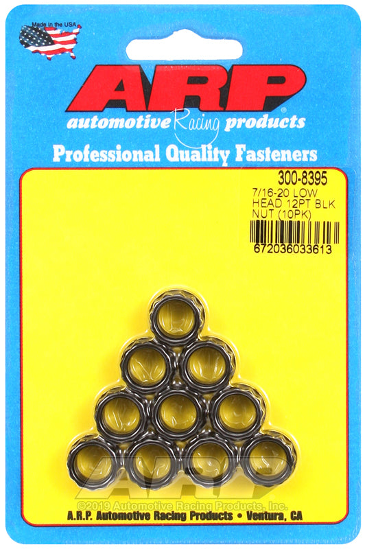 ARP 7/16in-20 Low Head .600 Flange OD 12pt Nut Kit 10/Kits