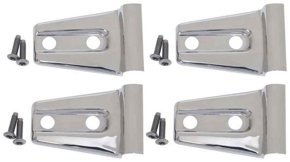Kentrol 07-18 Jeep Wrangler JK Door Hinge Overlays 4 Pieces 2 Door - Polished Silver