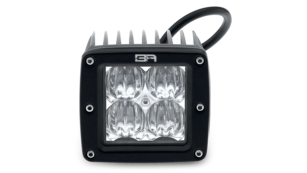 Body Armor 4x4 Cube LED Light Flood Pair with Wiring Harness