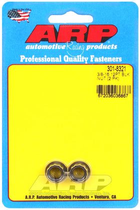 3/8-16 12PT BLK NUT (2PK)