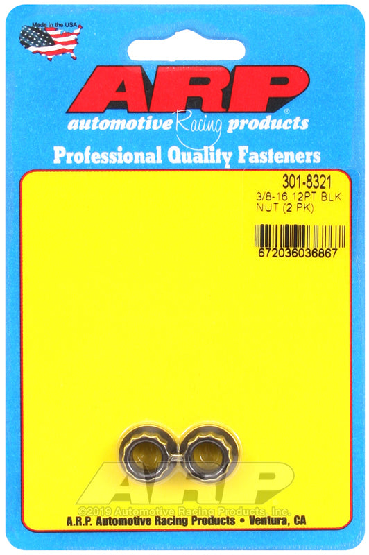 3/8-16 12PT BLK NUT (2PK)