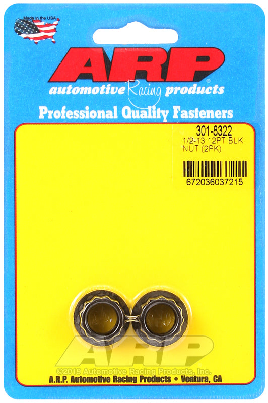 1/2-13 12PT BLK NUT (2PK)