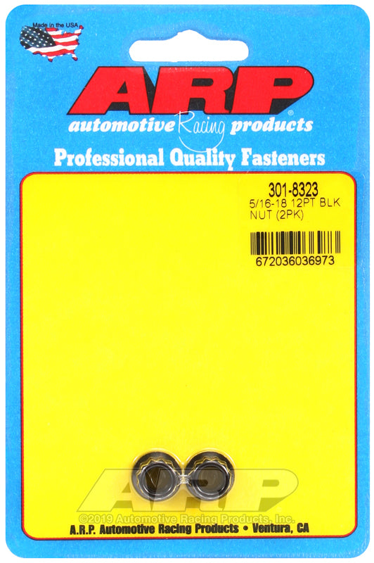 ARP 5/16-18in 12pt Black Nut Kit (Pack of 2)
