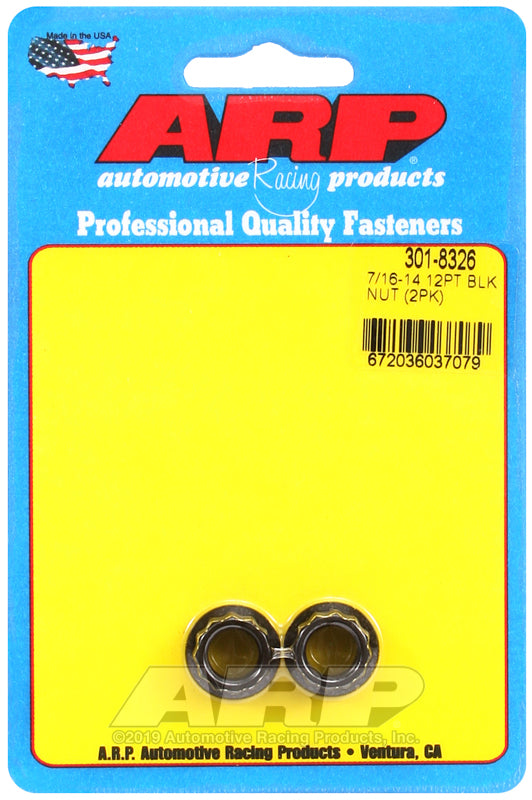 7/16-14 12PT BLK NUT (2PK)